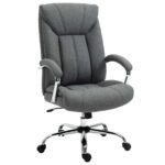 Executive Office Chair with Linen Fabric, Adjustable Height, Armrests, Desk Chair for Home Office, Grey