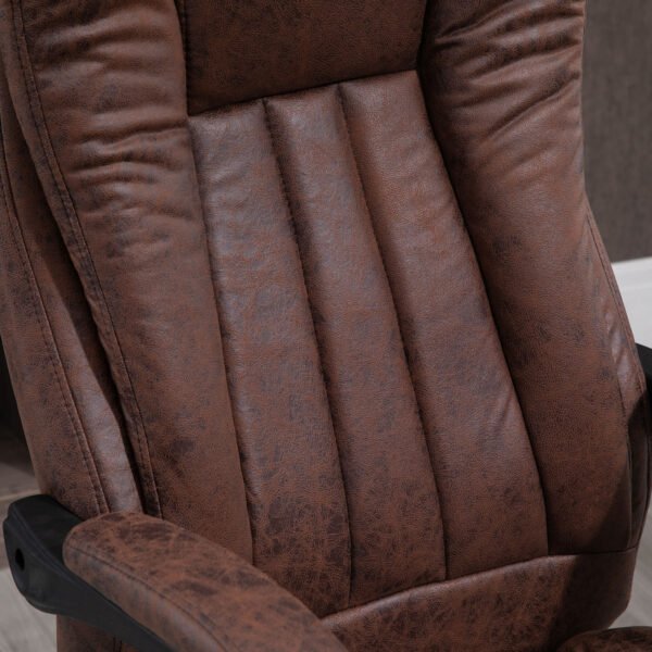 Ergonomic Desk Chair Home Office Chair with Reclining Function Armrests Swivel Wheels Footrest Brown - Image 9