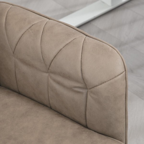 Ergonomic Microfibre Office Chair, Swivel Desk Chair with Adjustable Height & Armrests, Beige - Image 8