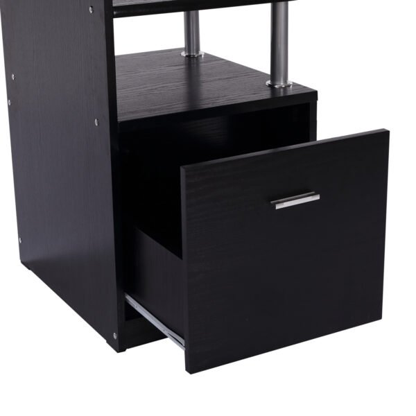 Computer Desk PC Workstation with Drawer Shelves CPU Storage Rack Home Office Furniture (BLACK) - Image 8
