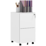 Lockable File Cabinet: Mobile Steel Storage for A4/Legal/Letter Documents, White