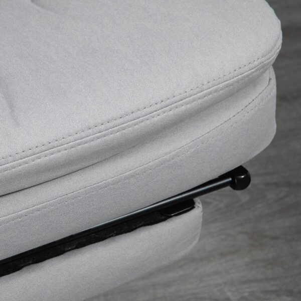Massage and Heat Office Chair, Microfibre Reclining Computer Chair with Footrest, Lumbar Support, Armrest, Grey - Image 8