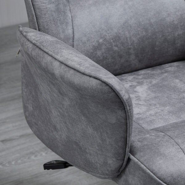 Swivel Ergonomic Office Chair Mid Back Desk Chair for Home Study Bedroom, Light Grey - Image 9