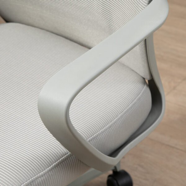 Ergonomic Desk Chair with Adjustable Height, Wheeled Base, Mesh Office Chair for Home Workstations, Grey - Image 9