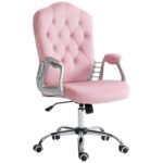 Home Office Chair, Computer Office Chair with 360 Degree Swivel Wheels, Adjustable Height, Tilt Function, Pink