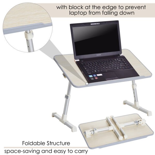 Foldable Laptop Stand Notebook PC Bed Table Desk Portable Height & Angle Adjustable - Image 5