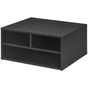 Desktop Printer Stand with Storage, 2-Tier Desk Organizer with 3 Open Compartments for Home Office, Black