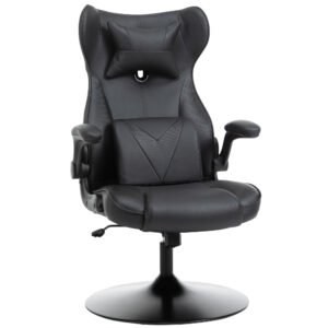 Video Game Chair w/ Lumbar Support, Racing Style Home Office Chair, Computer Chair w/ Swivel Base, Armrest, Headrest, Black