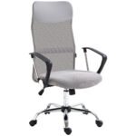 Ergonomic Mesh Office Chair: Adjustable Tilt for Comfort, Sleek Light Grey Design