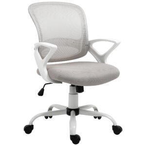 Mesh Office Swivel Chair with Adjustable Lumbar Support, Height and Armrests, Grey