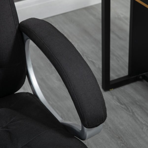Ergonomic Office Chair, Executive Office Chair with Arm, Swivel Wheels, Linen Fabric, Adjustable Height, Black - Image 8