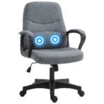 Massage Office Chair with Massage Lumbar Support, Adjustable Height, 360¬∞ Swivel, Ergonomic High Back Office Chair, Grey