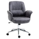 Swivel Computer Office Chair, Mid Back Computer Desk Chair for Home Study Bedroom, Ergonomic Desk Chair, Charcoal Grey