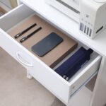 Printer Stand, Mobile Cabinet with Storage, Drawer & Open Shelf, Office Organiser, White