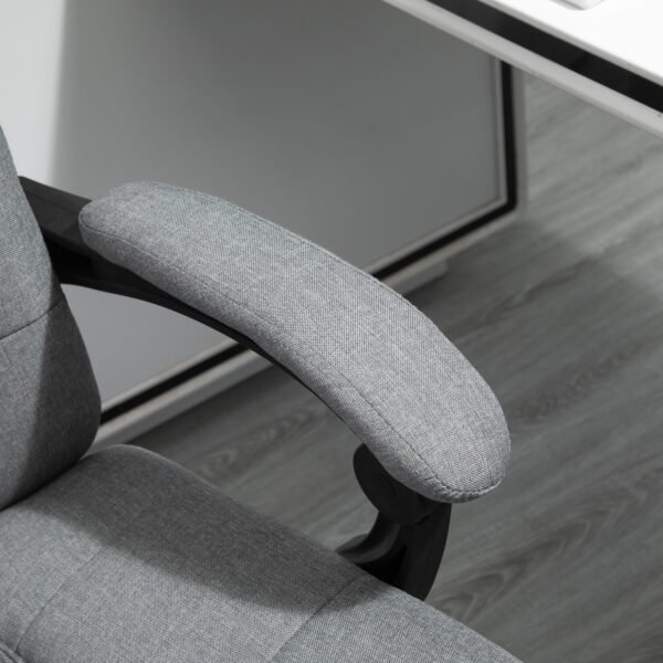 Executive Office Chair w/ Adjustable Height, Backrest, Footrest & Movable Wheels, Ergonomic Desk Chair, Light Grey - Image 9
