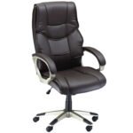 Home Office Chair, Computer Desk Chair with Faux Leather, Adjustable Height, Rocking Function, Executive Office Chair, Brown