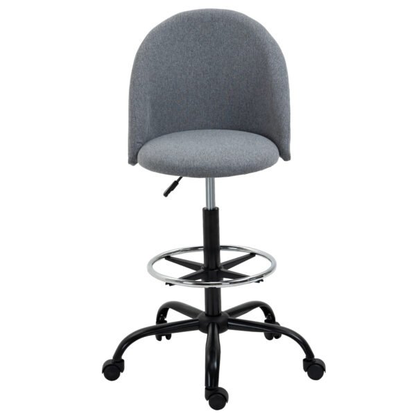 Ergonomic Drafting Chairwith Adjustable Height, Padded Seat, Footrest, Draughtsman Chair, 360¬∞ Swivel Tall Office Chair, Grey