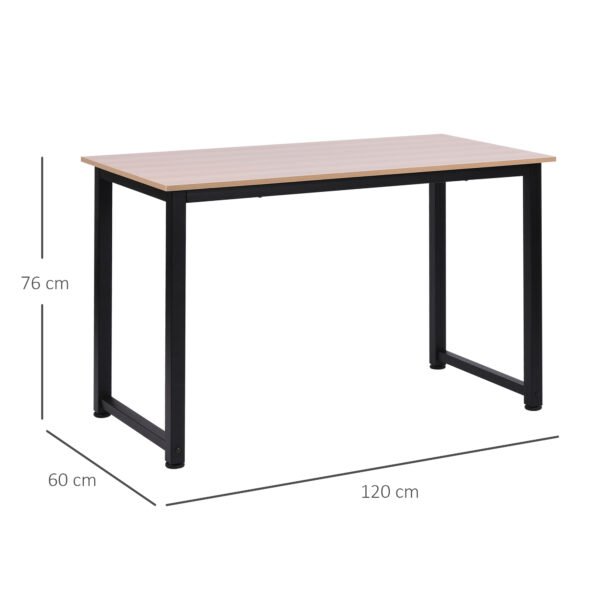 Computer Desk, PC Writing Table, Home Office Workstation, Adjustable Feet, Metal Frame, Oak Black - Image 3
