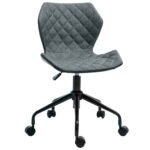 Swivel Chair, Home Office Computer Desk Chair With Nylon Wheels Adjustable Height Linen Grey