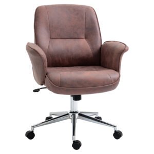 Computer Office Chair, Desk Chair, Swivel Home Office Chair with Armrest and Rolling Wheels for Home and Work, Red