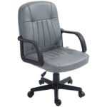 Swivel Executive Office Chair, PU Leather Computer Desk Chair, Adjustable Home Office Chair, Gaming Seater, Grey