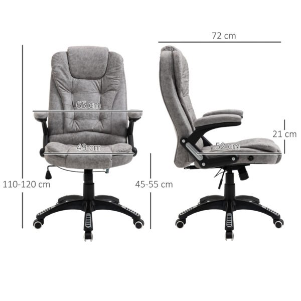 Ergonomic Office Chair Comfortable Desk Chair with Armrests Adjustable Height Reclining and Tilt Function Grey - Image 3