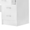 Computer Writing Desk with 4 Drawers, High Gloss Home Office Workstation, White - Image 9