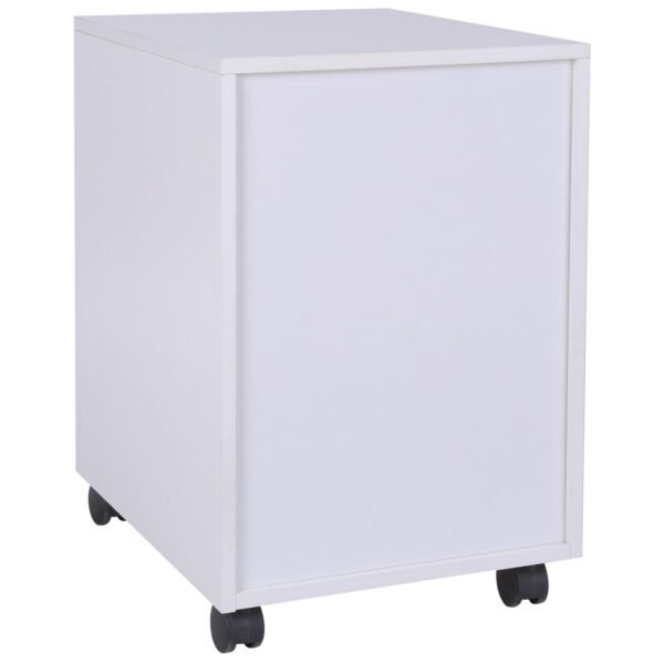 MDF Mobile File Cabinet pedestal with 3 Drawers Lockable Casters Oak and White - Image 8