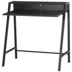 Computer Desk, Black, Home Office Writing Table Workstation with Storage Shelf, Ideal for PC Laptop