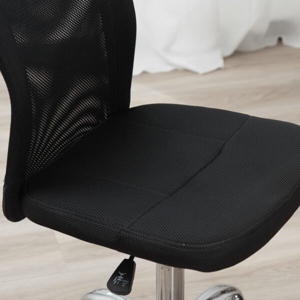 Home Office Mesh Task Chair Ergonomic Armless Mid Back Height Adjustable with Swivel Wheels, Black - Image 8