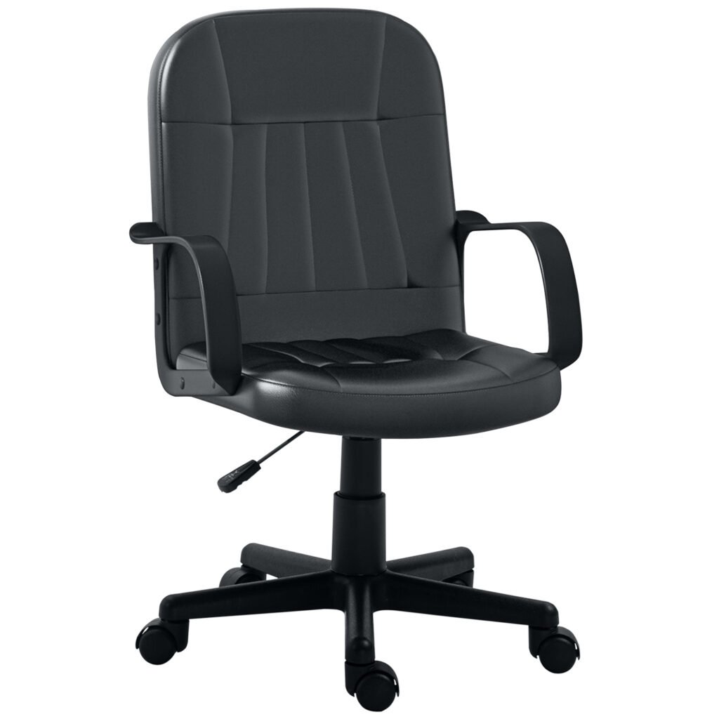 Swivel Executive Office Chair, PU Leather Computer Desk Chair, Gaming Seater, Home Office Chair, Ergonomic Design, Black