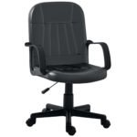 Swivel Executive Office Chair, PU Leather Computer Desk Chair, Gaming Seater, Home Office Chair, Ergonomic Design, Black