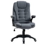 Ergonomic Swivel Desk Chair with Armrests, Adjustable Height, Reclining and Tilt Function, Dark Grey