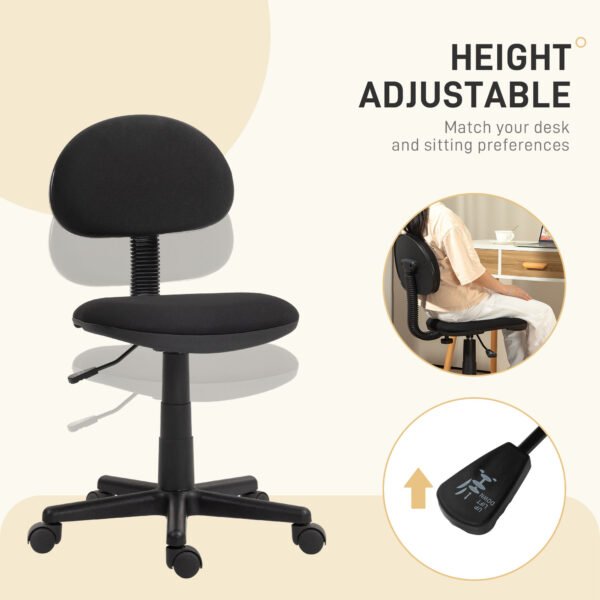 Small Armless Office Chair - Black - Image 4