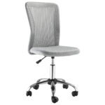 Mesh Office Chair with Height Adjustable, Swivel Wheels, Ergonomic Office Mesh Task Chair, Armless, Mid Back, Grey