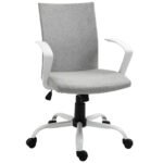 Computer Desk Chair with Adjustable Height, Armrests & Wheels, Home Office Chair, Swivel Chair, Light Grey