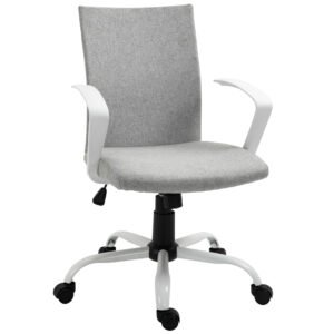 Computer Desk Chair with Adjustable Height, Armrests & Wheels, Home Office Chair, Swivel Chair, Light Grey