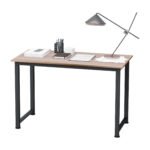 Computer Desk, PC Writing Table, Home Office Workstation, Adjustable Feet, Metal Frame, Oak Black