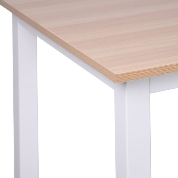 Adjustable Computer Desk, PC Writing Table for Home Office, Stable Workstation with Metal Frame, Oak and White - Image 9